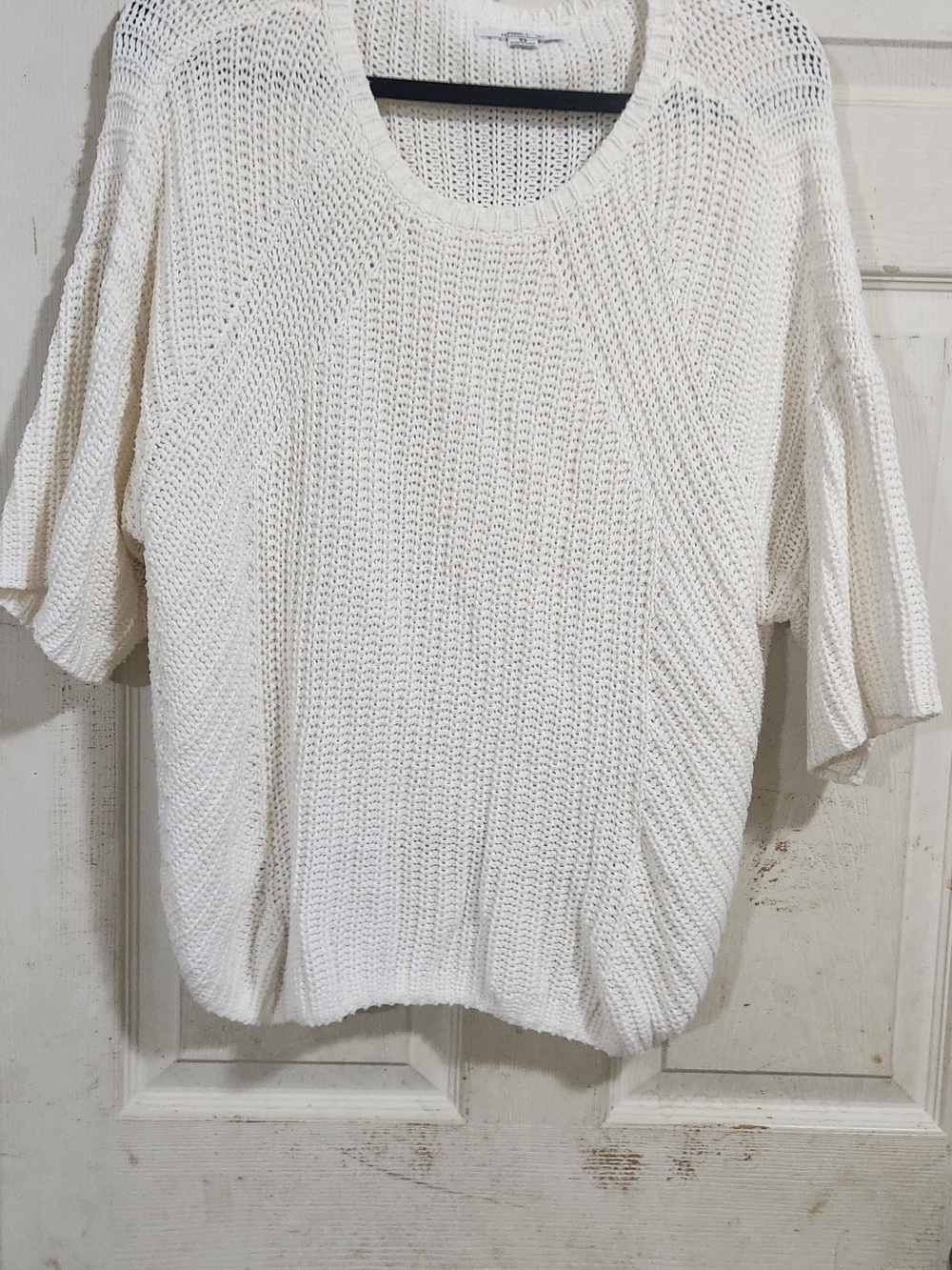O'Neill Cream Scoop Neck Knit Short-Sleeve Sweater